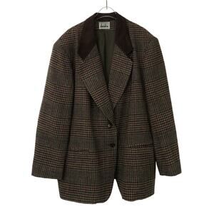 1980s Vintage David N Brown Tweed Houndstooth Wool Blazer Jacket Size 18